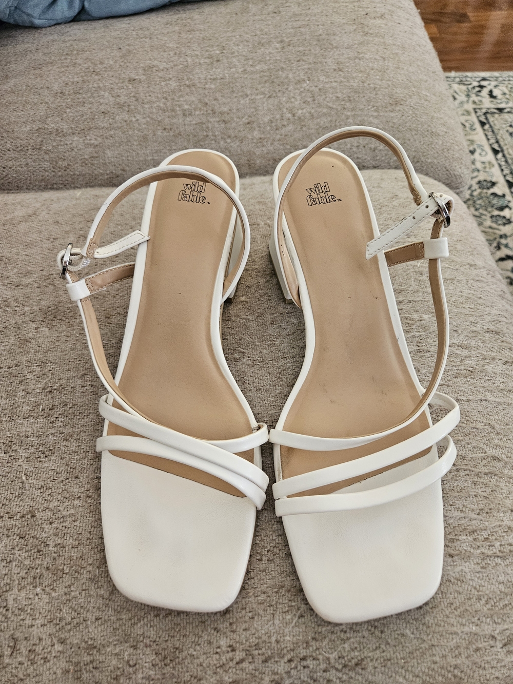 Wild Fable White Strappy Slingback Sandals
